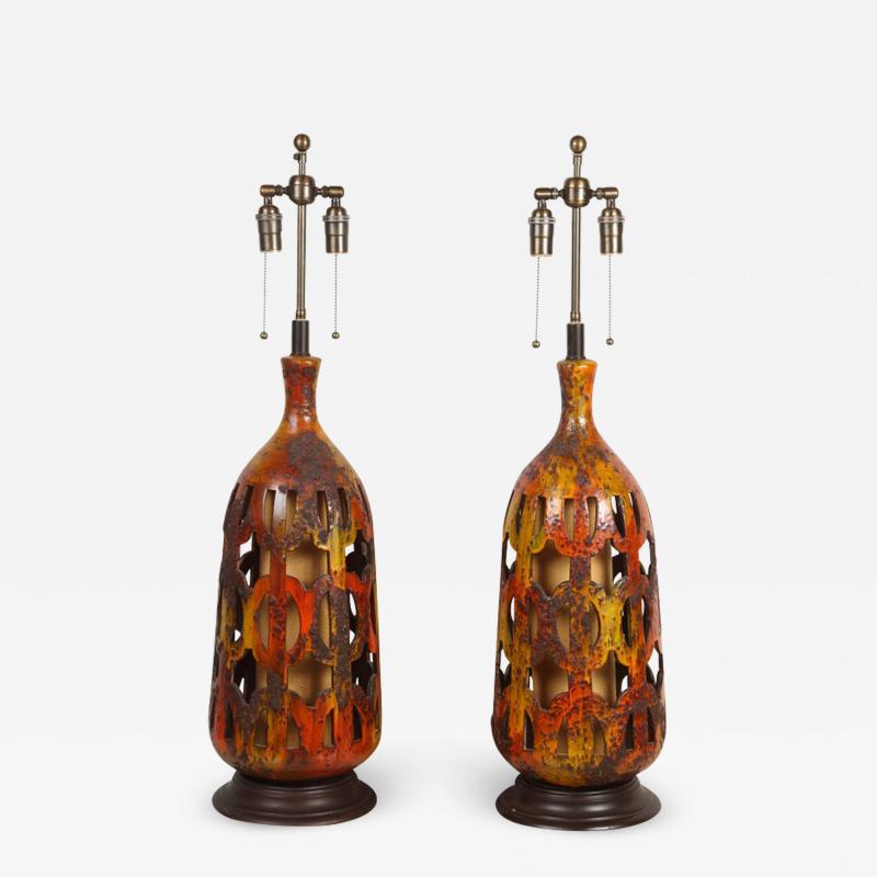 Pair of Large ceramic Lamps