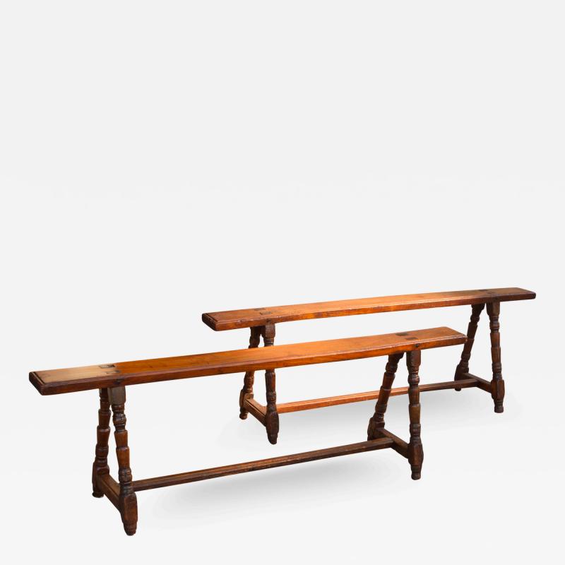 Pair of Late 17th Century French Beechwood Long Benches