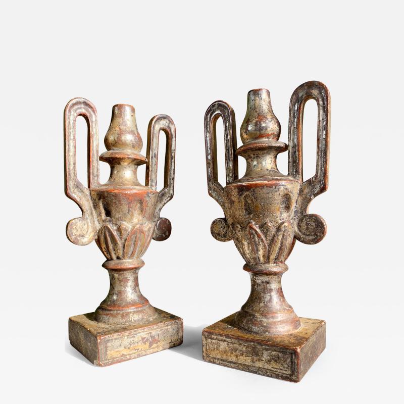 Pair of Late 18th Century Wood and Gesso Baroque Altar Vases