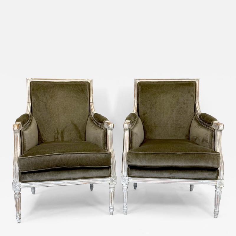 Pair of Late 19th Century French Louis XVI Painted Armchairs