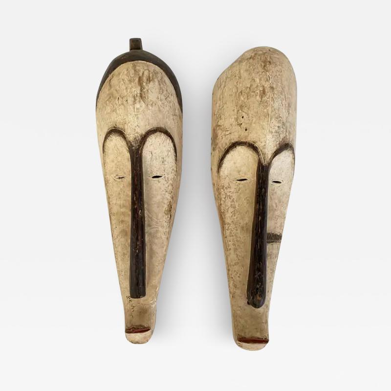 Pair of Late 20th Century African Carved Judicial Fang Masks