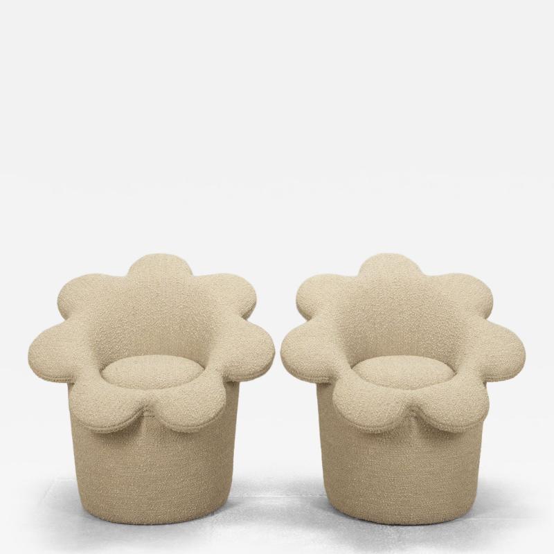 Pair of Late 20th Century Italian Flower Armchairs