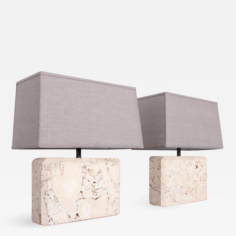 Pair of Limestone Table Lamps