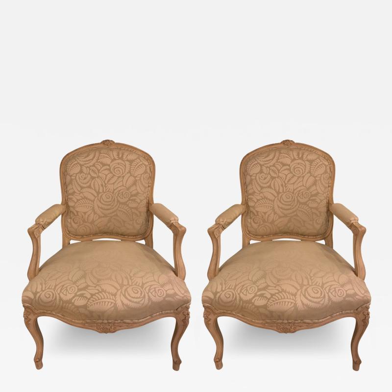 Pair of Louis XV Style Berg re Armchairs
