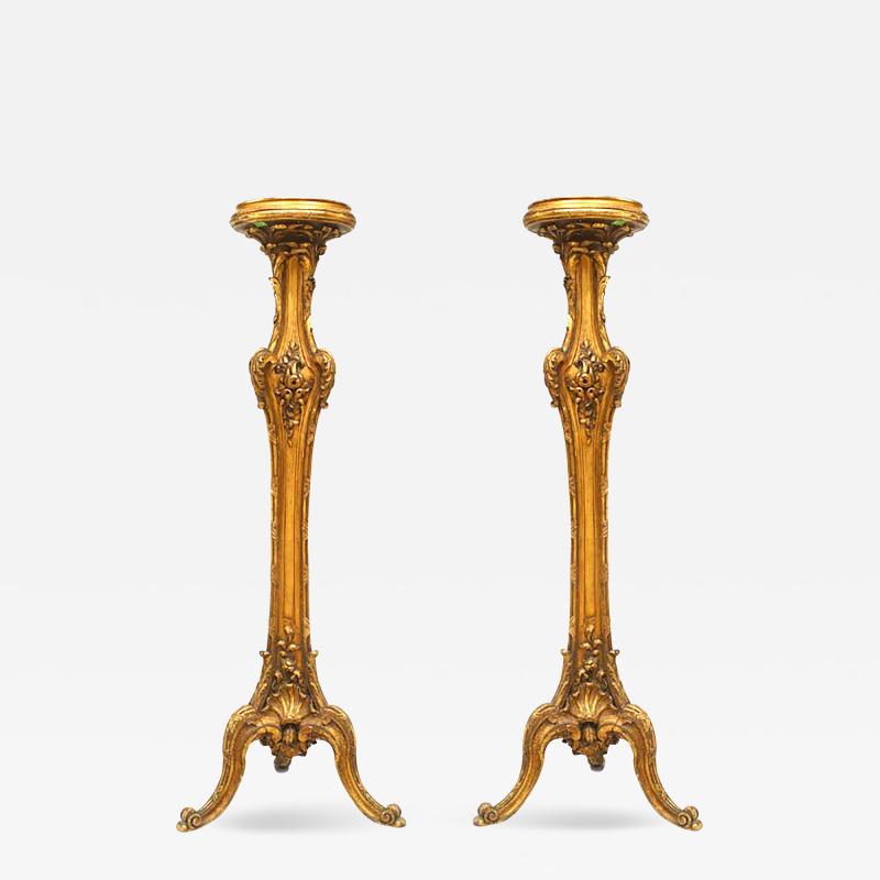 Pair of Louis XV Style Gilt Pedestals