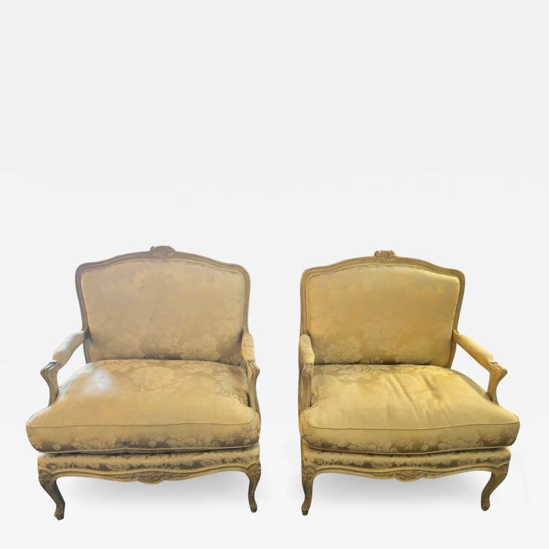 Pair of Louis XV Style Lounge Chairs by Maison Jansen
