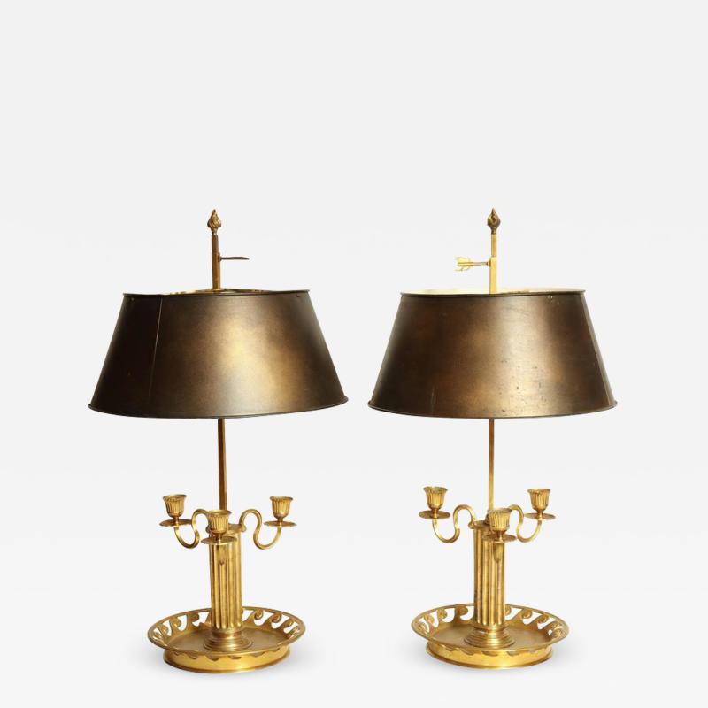 Pair of Louis XVI Bouillotte Lamps