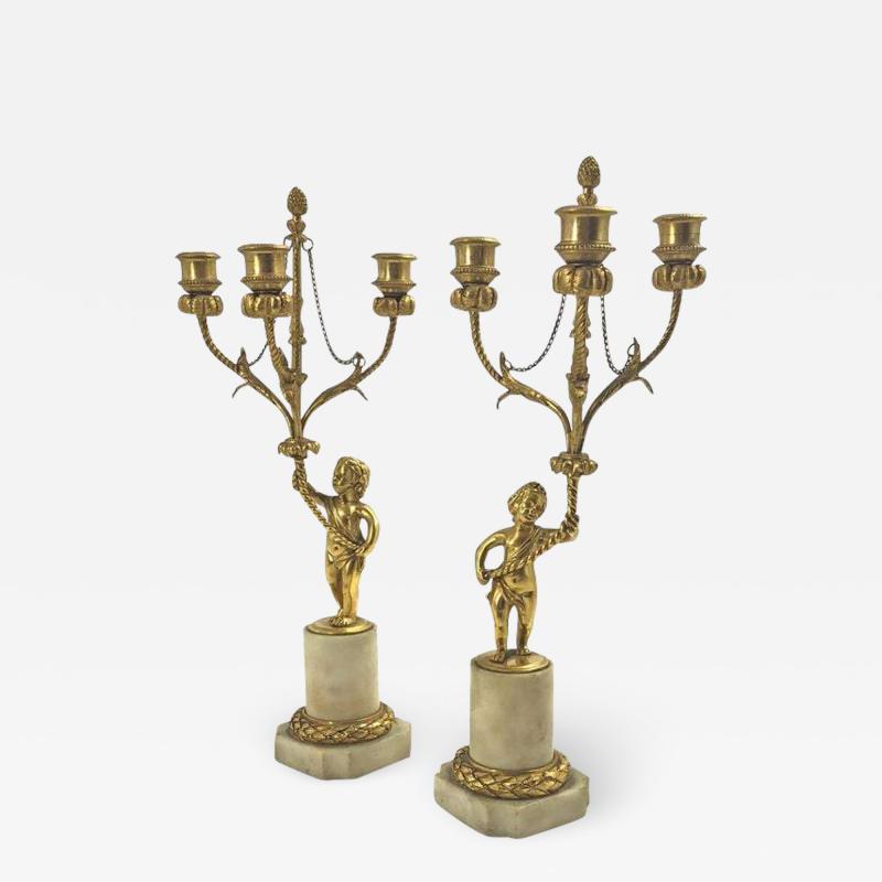 Pair of Louis XVI Figural Candelabra