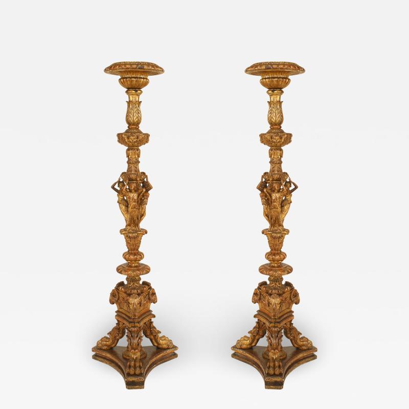 Pair of Louis XVI Gilt Pedestal