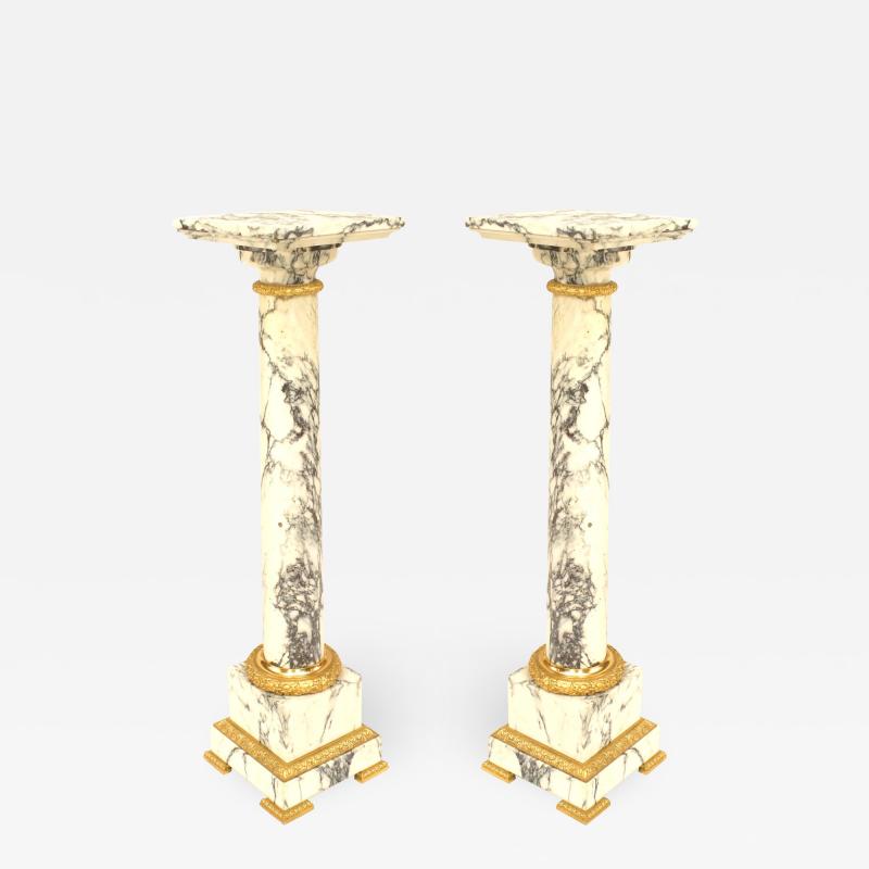 Pair of Louis XVI Marble Pedestals