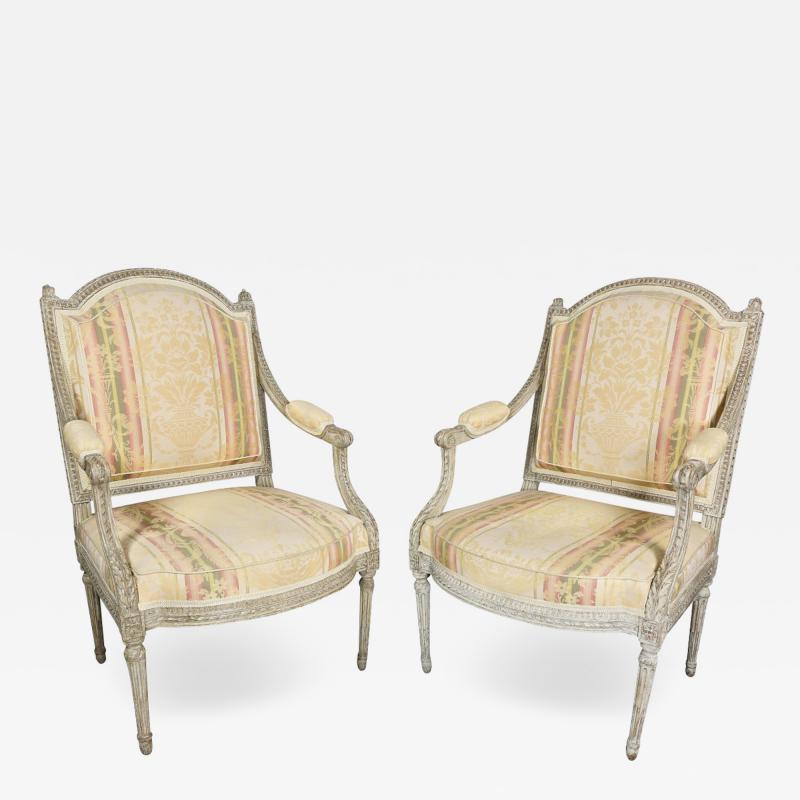 Pair of Louis XVI Painted Fauteuil by Claude Sene