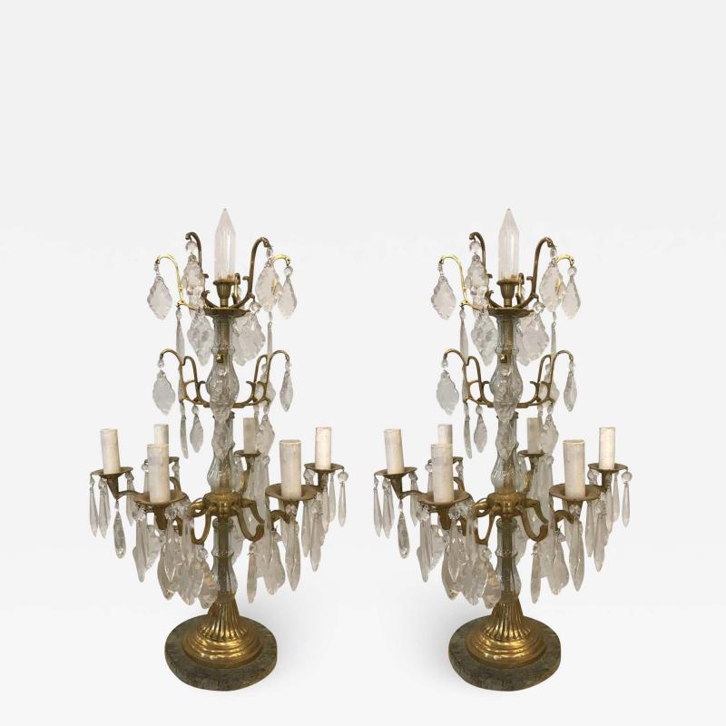 Pair of Louis XVI Style Bronze Candelabras