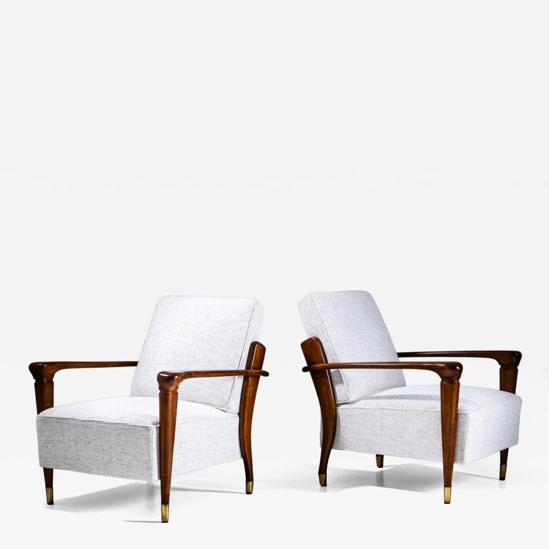 Pair of Lounge Chairs Italy Mid 20th Century