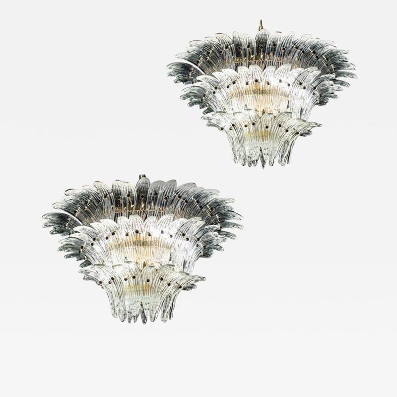 Pair of Luxury Murano Palmette Chandelier 1970s