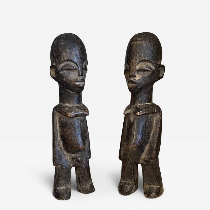 Pair of Male and Female Lobi Bateba Statues Burkina Faso Early 20th Century