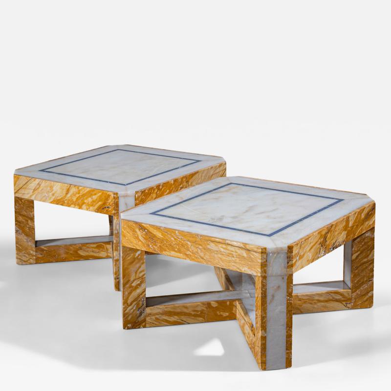 Pair of Marble Coffee Tables Italy Mid 20th Century