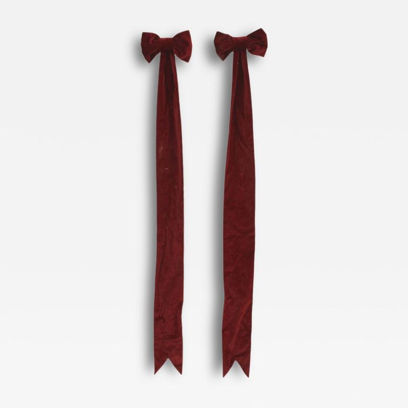 Pair of Maroon Velvet Bows