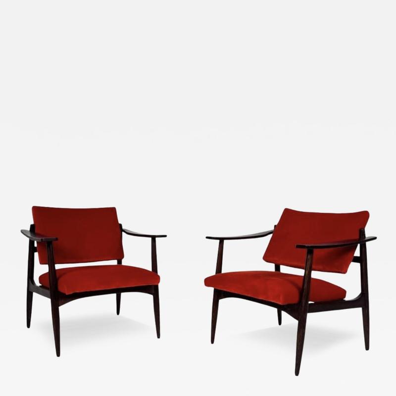 Pair of Mid Century Armchairs in the Style of Edmund Homa