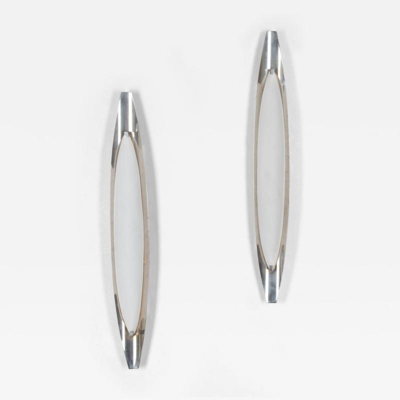 Pair of Mid Century Italian Fontana Arte Wall Lights by Max Ingrand