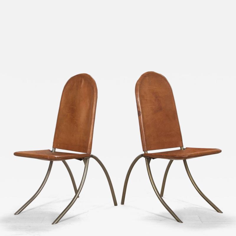 Pair of Mid Century Italian Sedia Jacar Folding Chairs by Gabriella Crespi