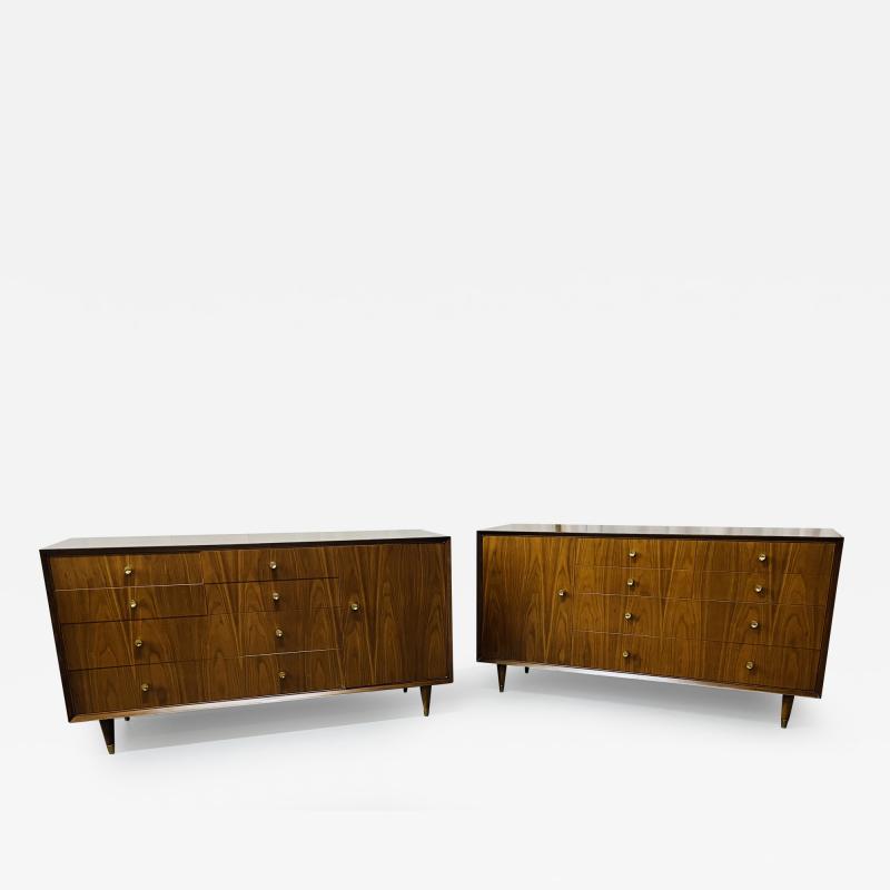 Pair of Mid Century Modern Chests Dressers Bedside Stands Opposing Refinished