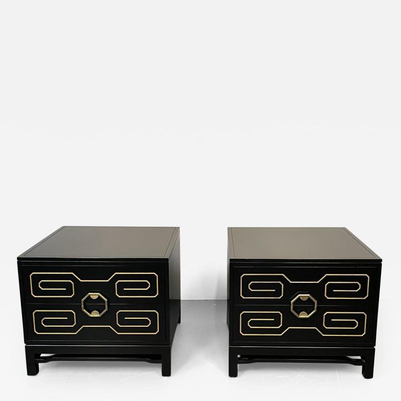 Pair of Mid Century Modern Nightstands Dressers Greek Key Mastercraft Style