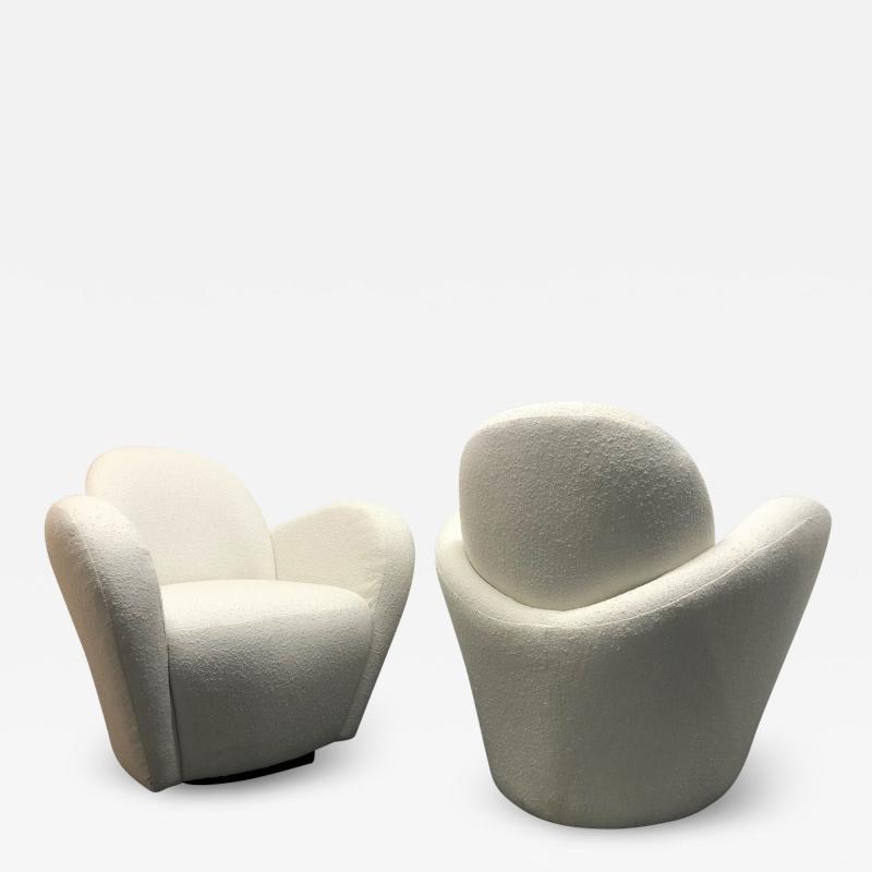 Pair of Mid Century Modern Swivel Lounge Chairs