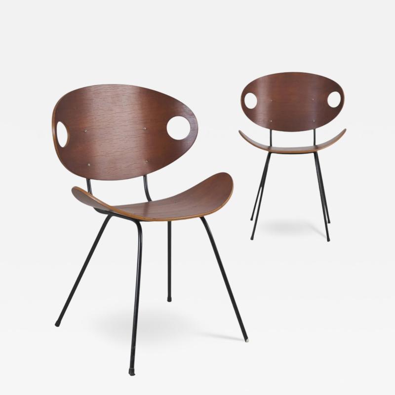 Pair of Mid Century Modern Ulla Chairs Model 706 Ola Kettunen Merivaara 1950s