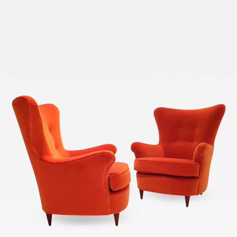 Pair of Mid Century Modern armchairs by Renato Angeli and Claudio Luigi