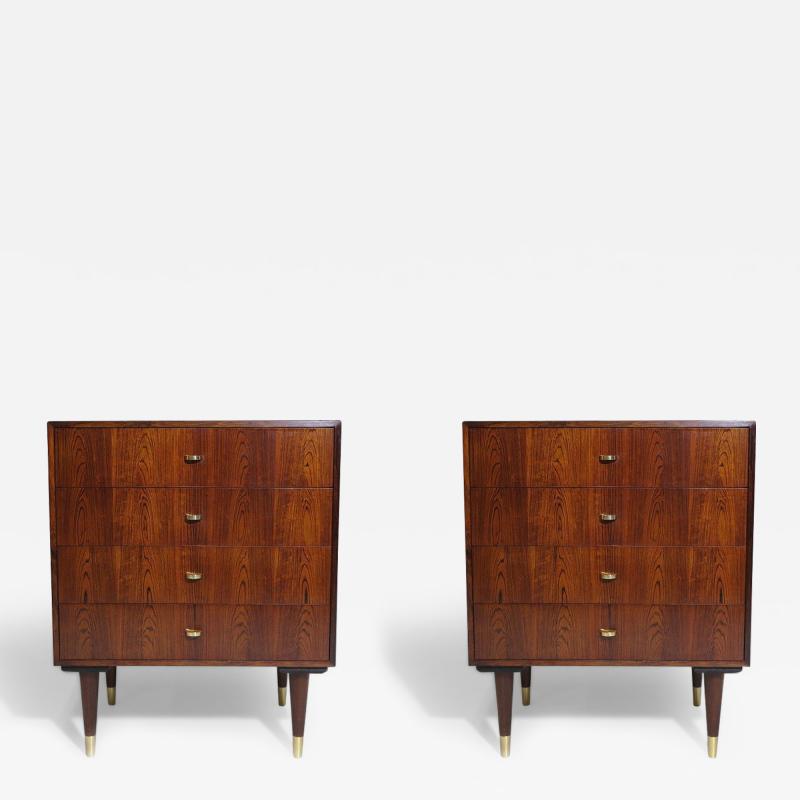 Pair of Mid century Scandinavian Rosewood Nightstands