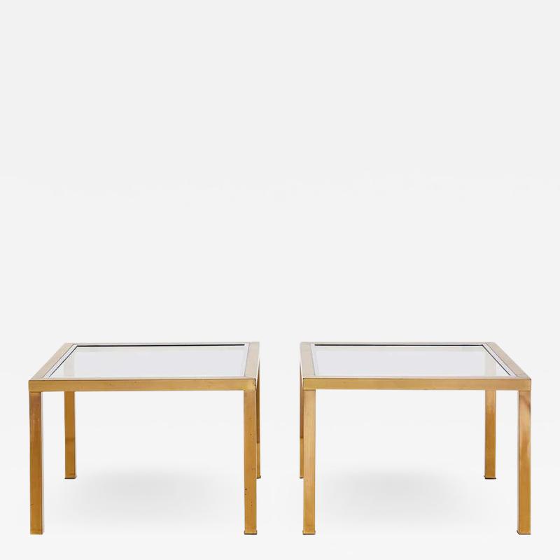 Pair of Midcentury Brass Side Tables