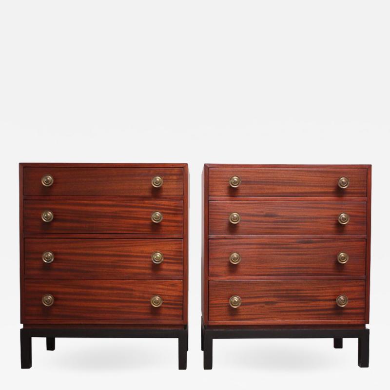 Pair of Midcentury Stained Mahogany Chest of Drawers