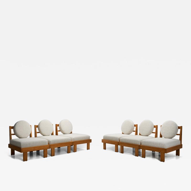 Pair of Modern Modular Sofas with Boucl Upholstery Europe Mid 20th Century