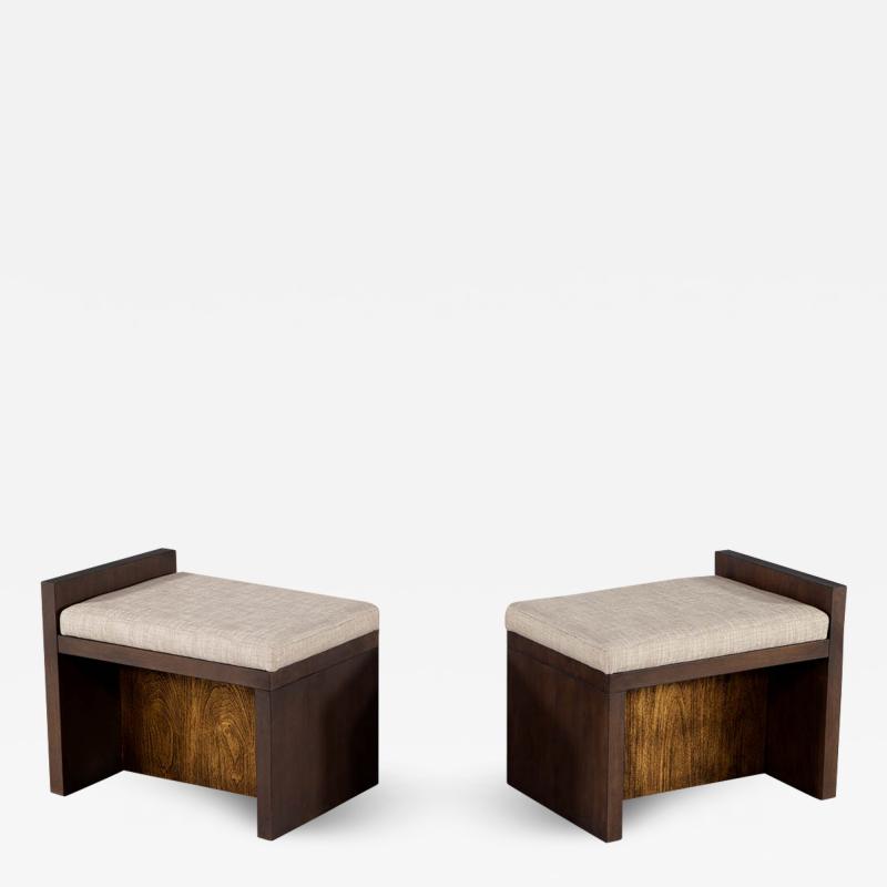 Pair of Modern Walnut Benches by Lara Mann