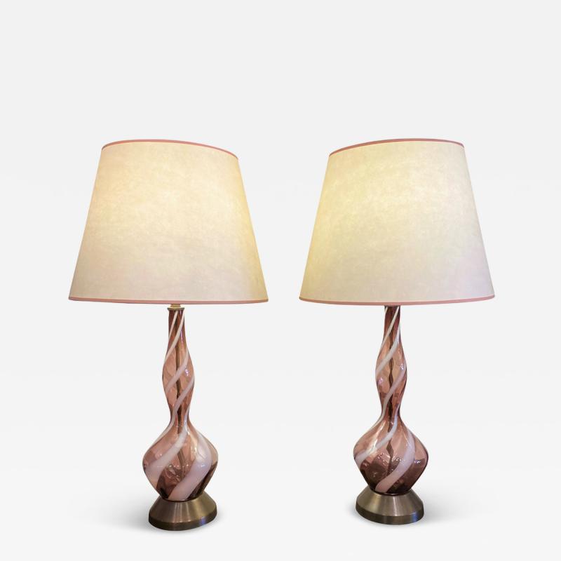 Pair of Murano glass lamps