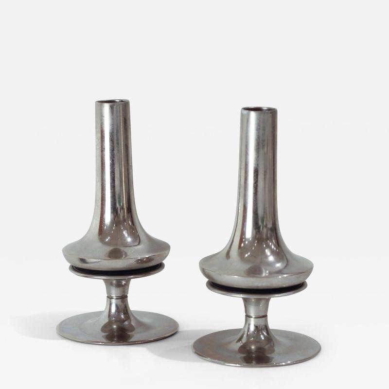 Pair of Nagel Vante Chrome Candleholders