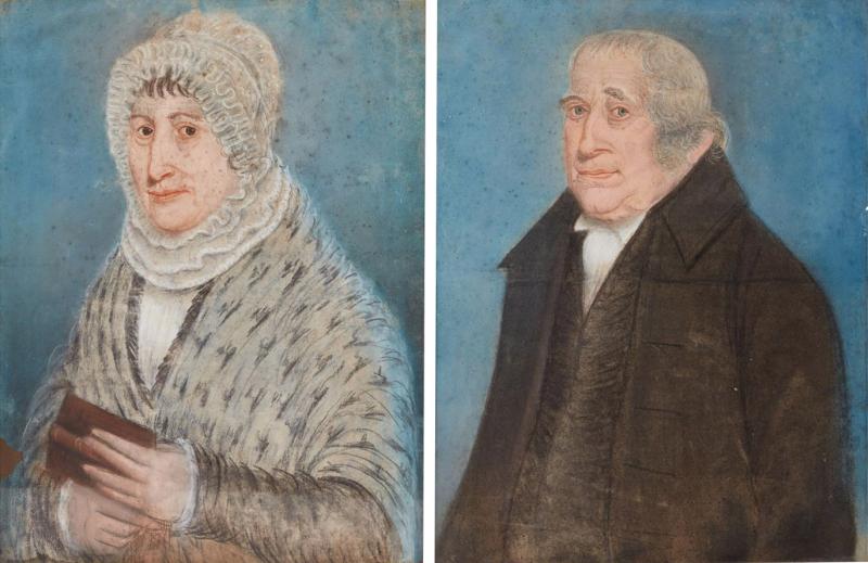 Pair of Naive English Portraits c 1830