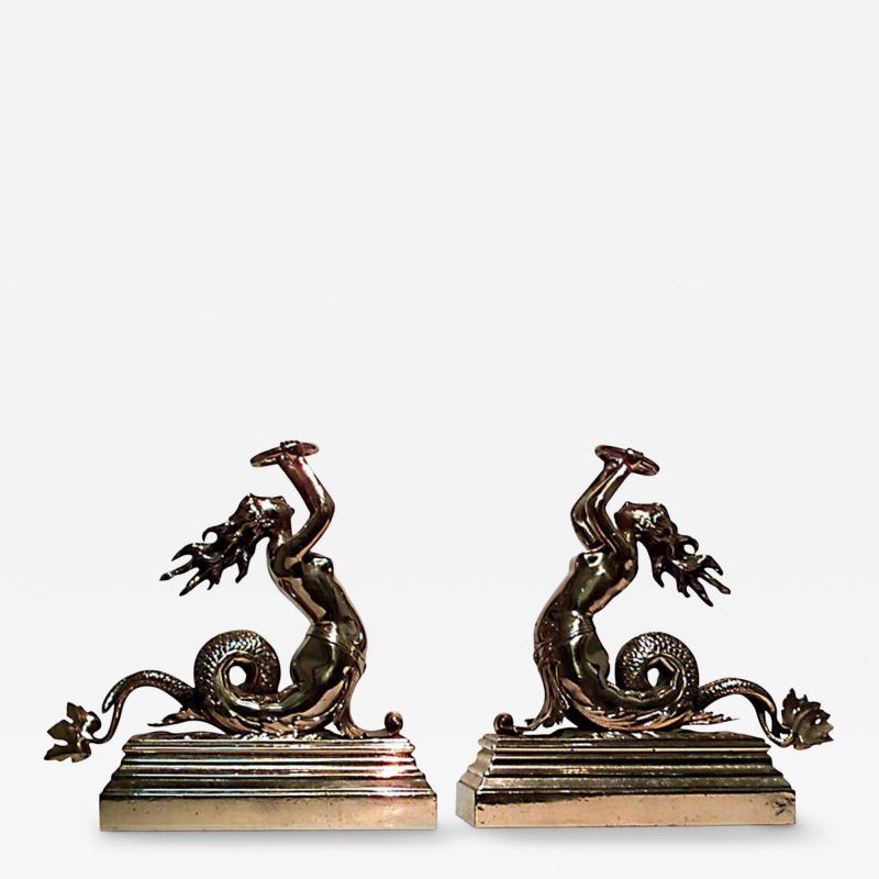 Pair of Neo Classic Bronze Mermaid Figures