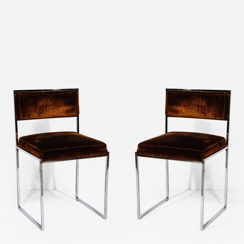 Pair of Nickel Side Chairs