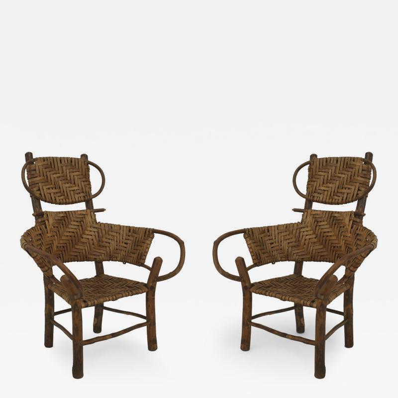 Pair of Old Hickory Child Armchairs