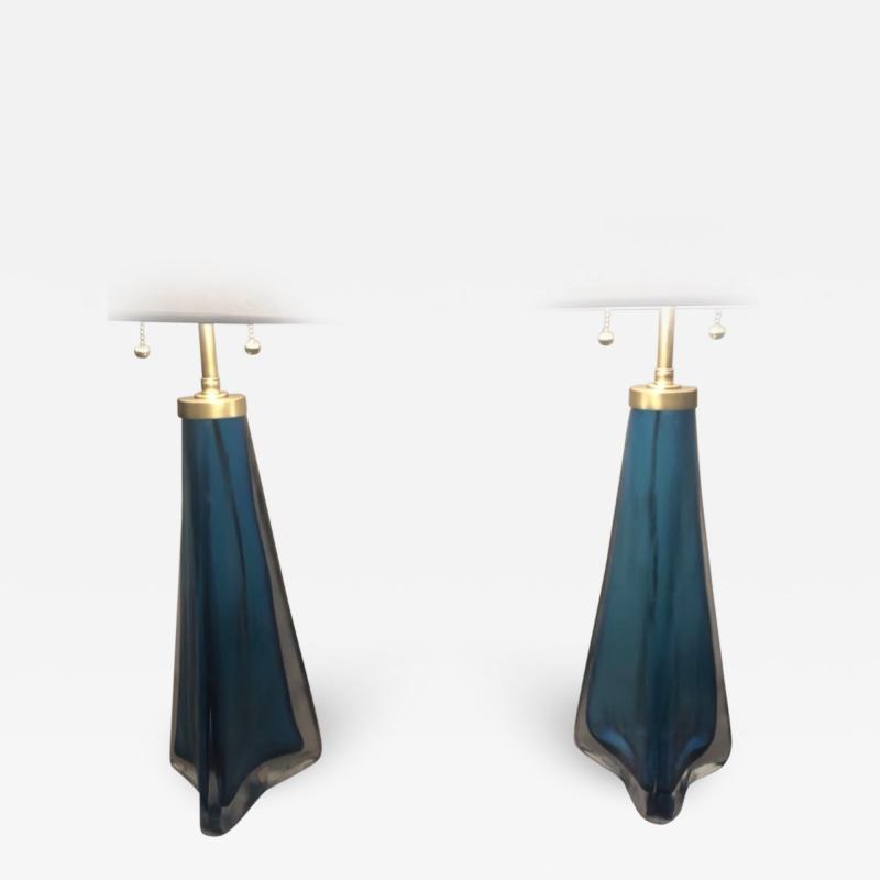 Pair of Orrefors lamps frosted glass by Carl Fagerlund