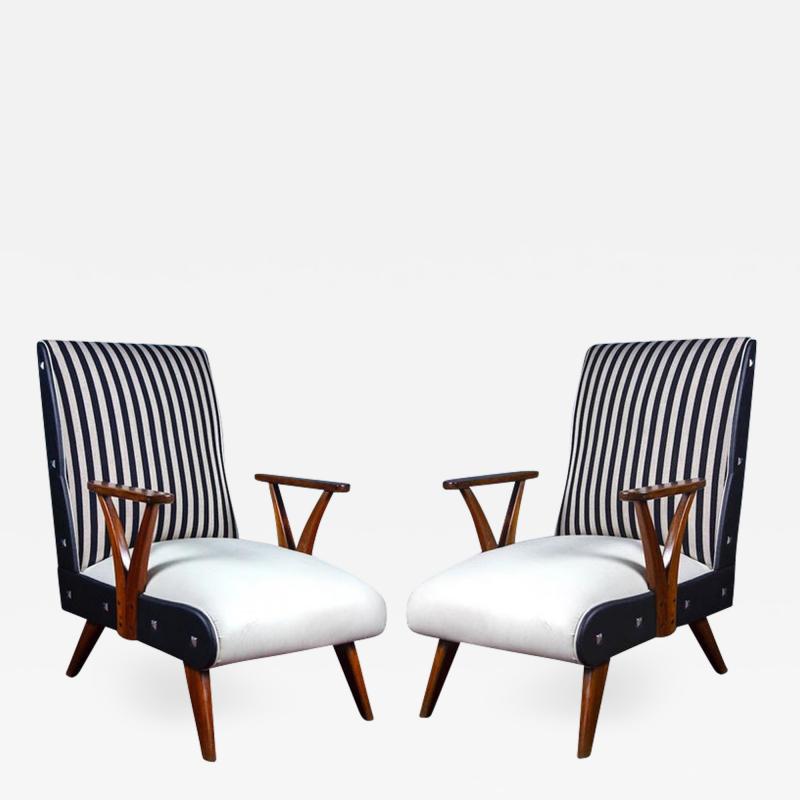 Pair of Outstanding Mid Century Brazilian Armchairs 1950