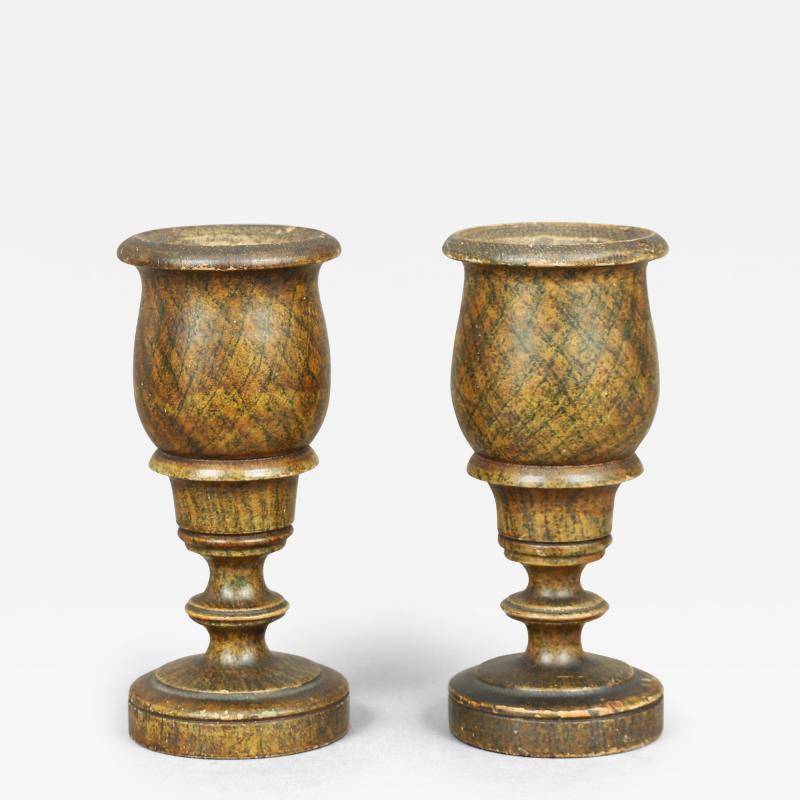 Pair of Paint Decorated Chalices