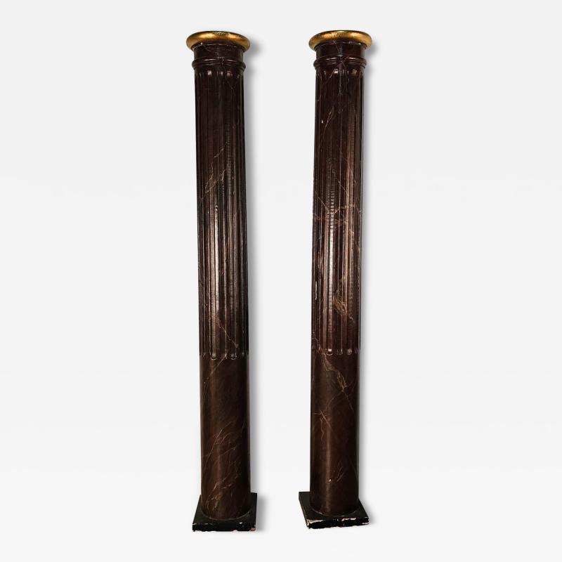 Pair of Painted Wooden Columns 1920s