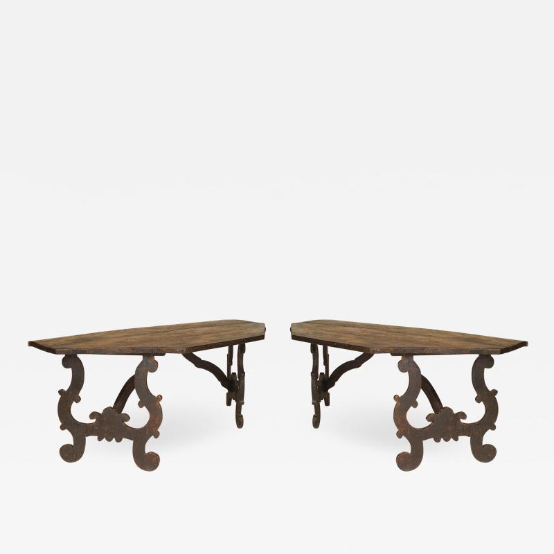 Pair of Pair of Italian Renaissance Oak Console Table