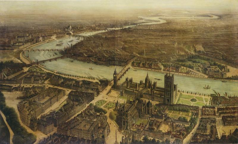 Pair of Panoramic Views of Westminster