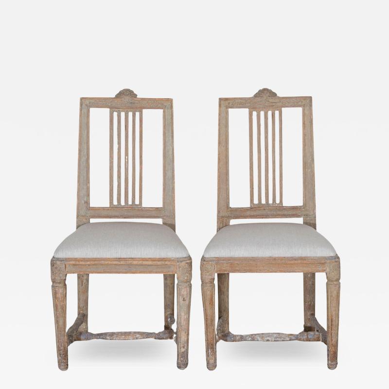 Pair of Period Gustavian Chairs in Original Paint Sweden Late 18th Century