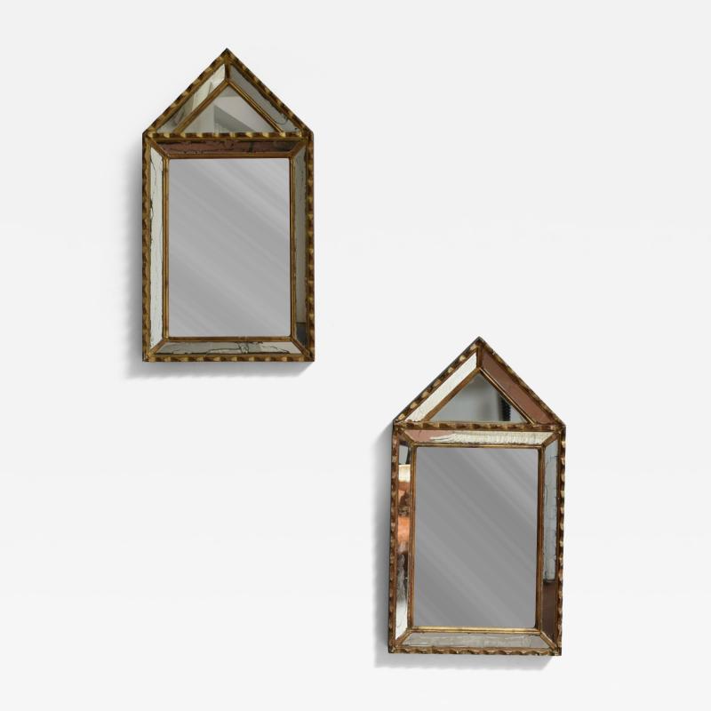 Pair of Pierre Dariel dit Dolt pedestal mirror 1940s 