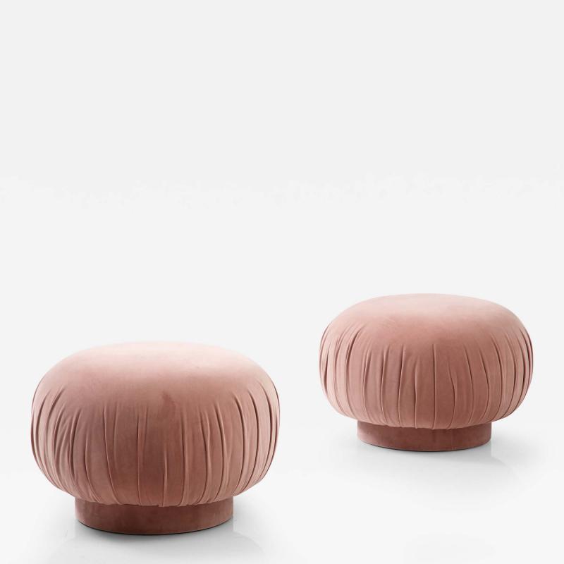 Pair of Pink Ottomans