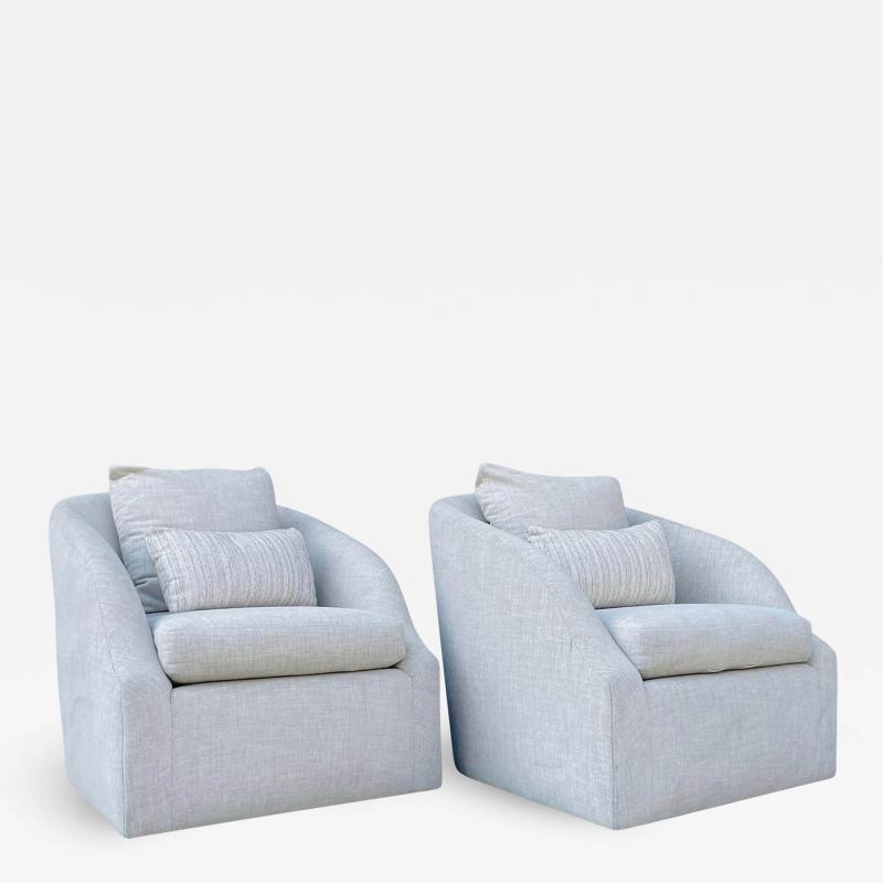 Pair of Post Modern Armchairs with a Swivel Base USA 1990s